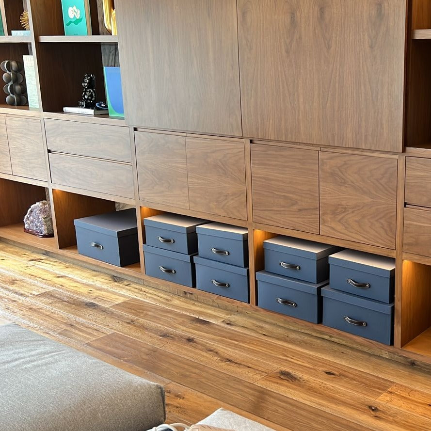 Cajas Organizadoras Decorativas Azul Marino Soft Touch 4 piezas