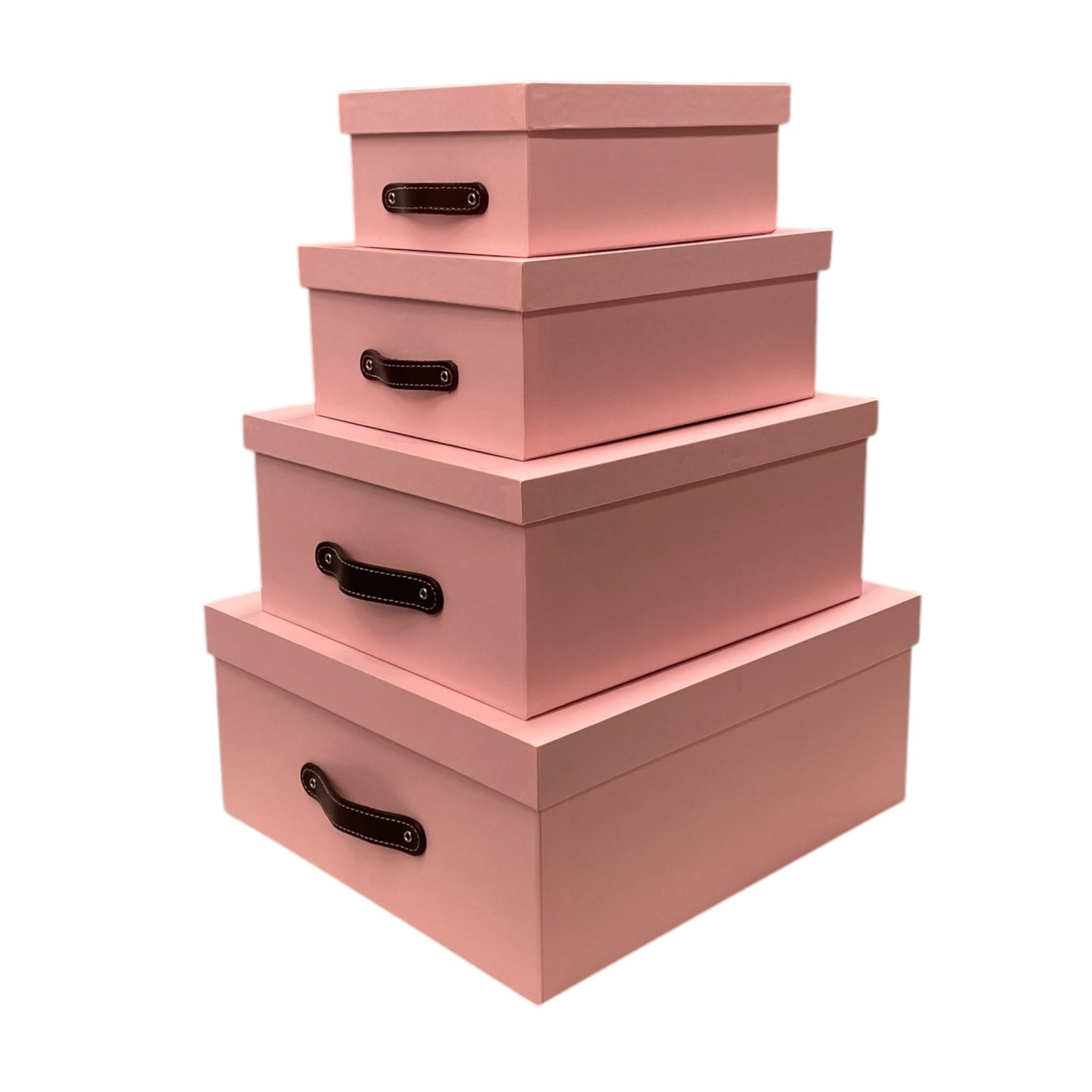 Caja Organizadora Decorativa Rosa Brillante Kit 4 piezas