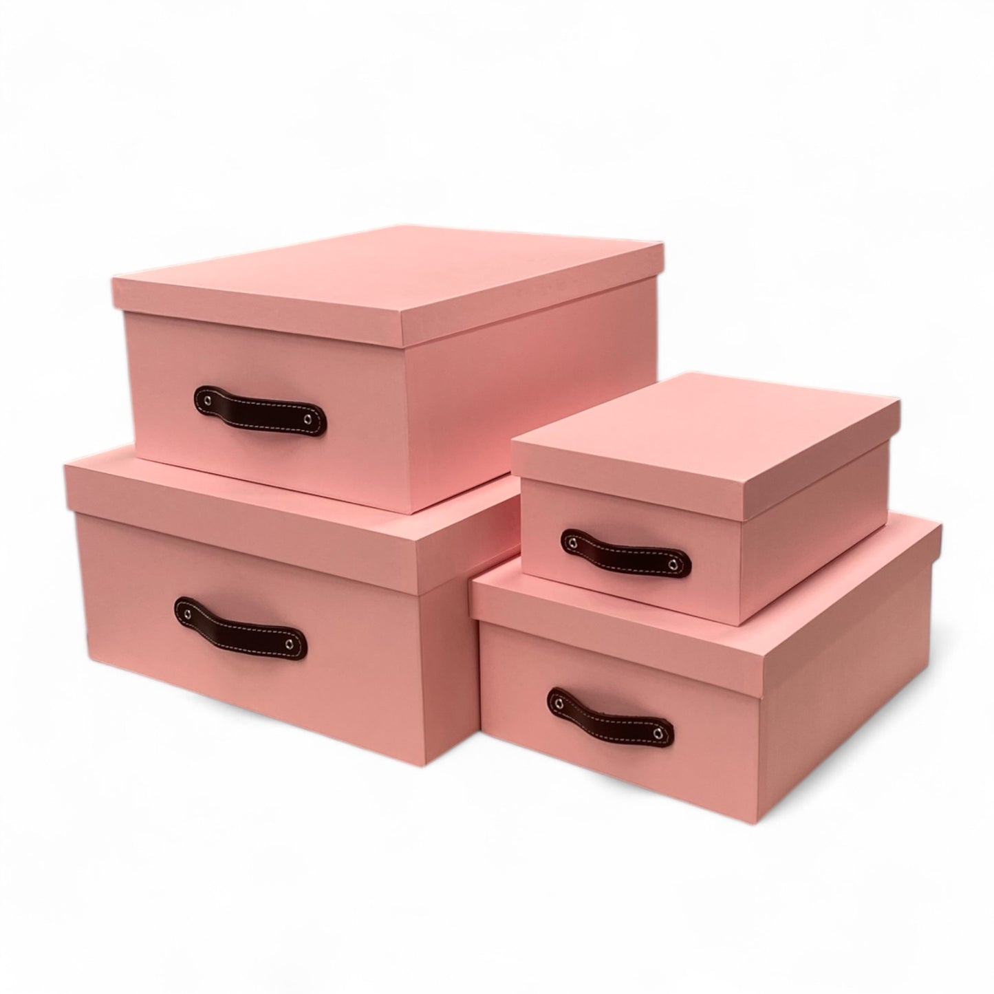 Caja Organizadora Decorativa Rosa Brillante Kit 4 piezas