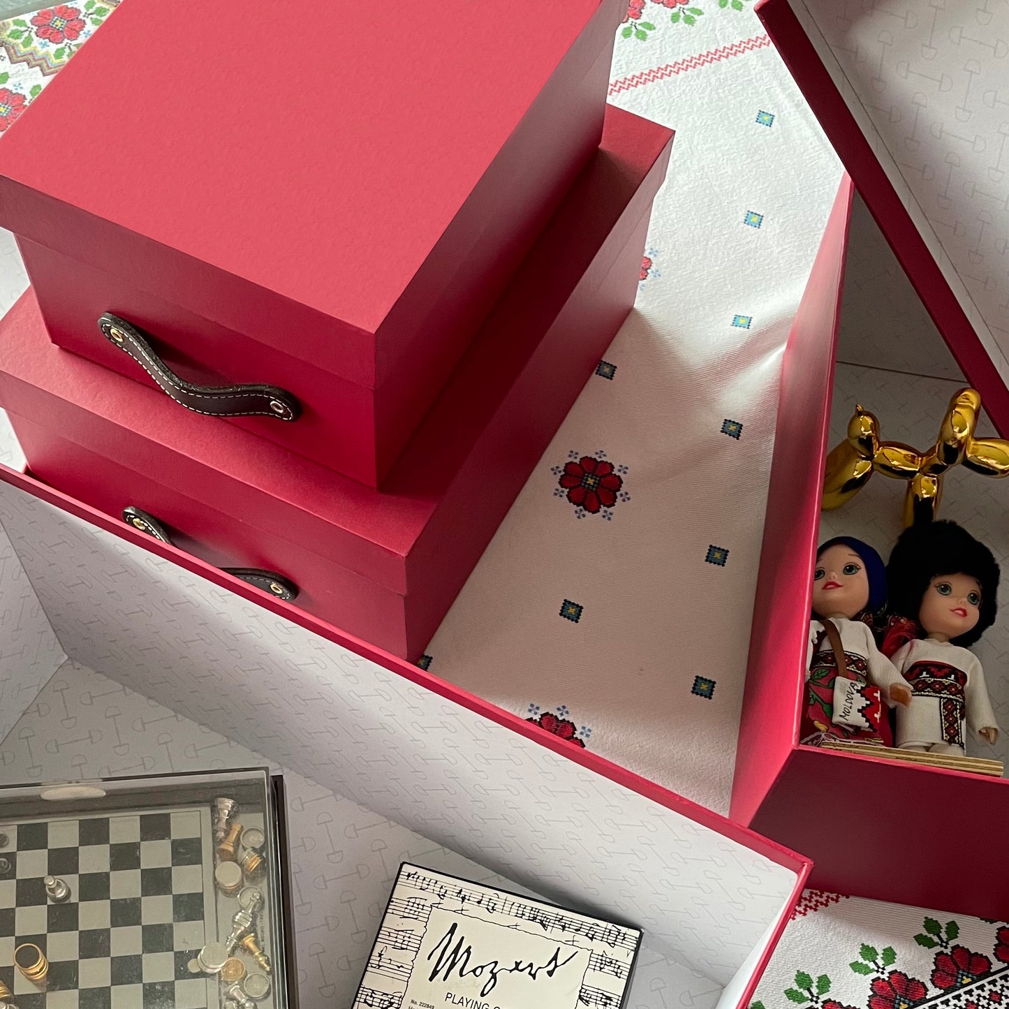 Cajas Organizadoras Decorativas Rojo Soft Touch