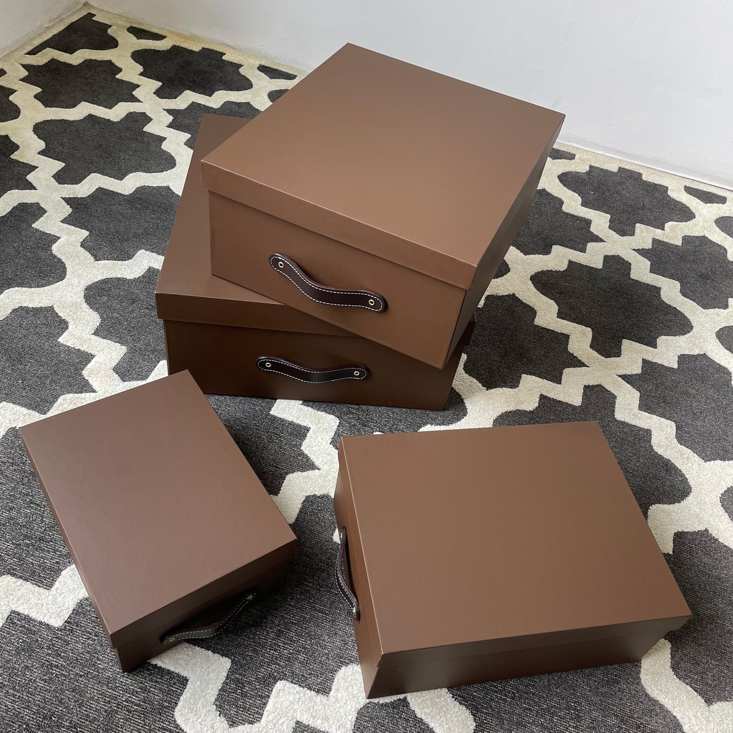 Cajas Organizadoras Decorativas Cafe Soft Touch 4 piezas