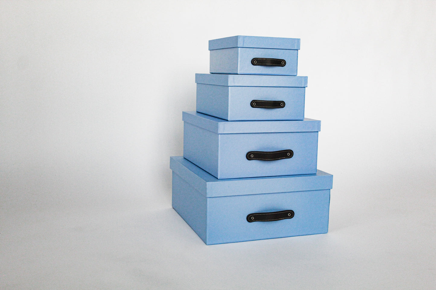 Cajas Organizadoras Decorativas Azul Claro Brillante Kit de 4 Piezas