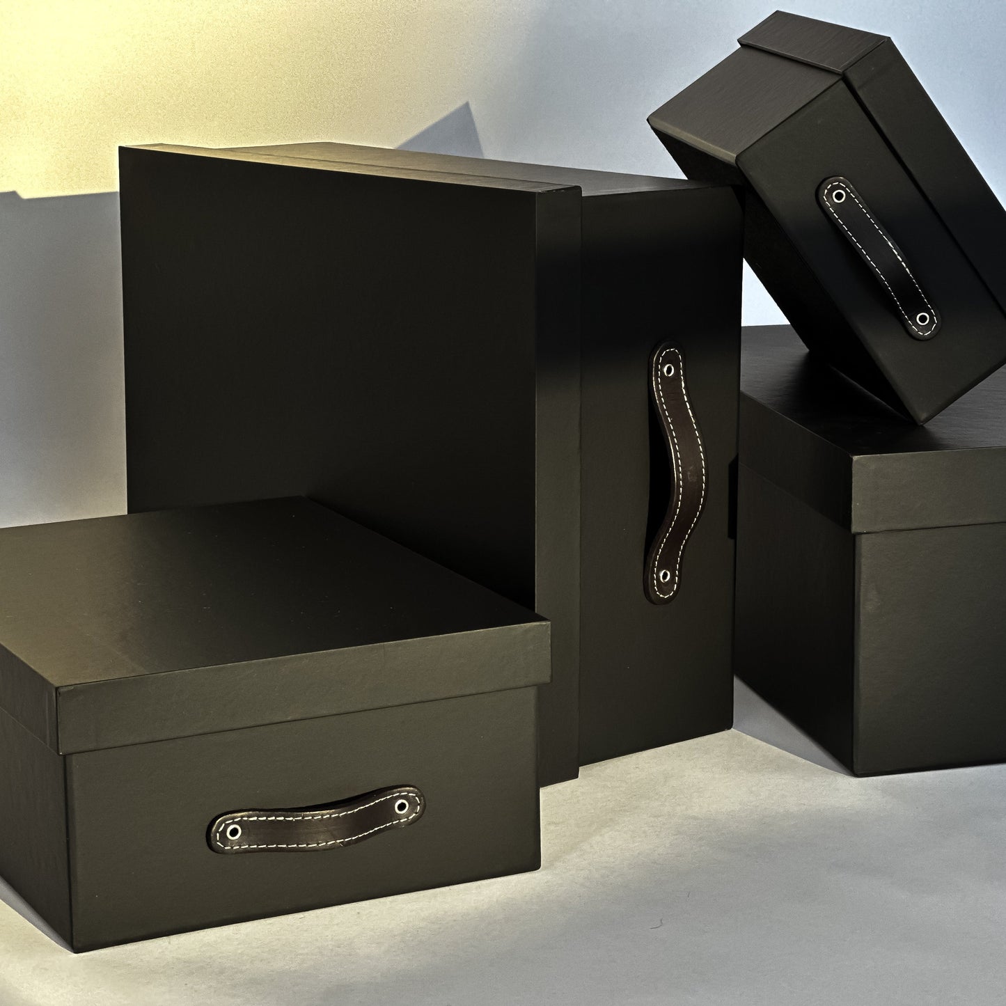 Cajas Organizadoras Decorativas Negro Soft Touch