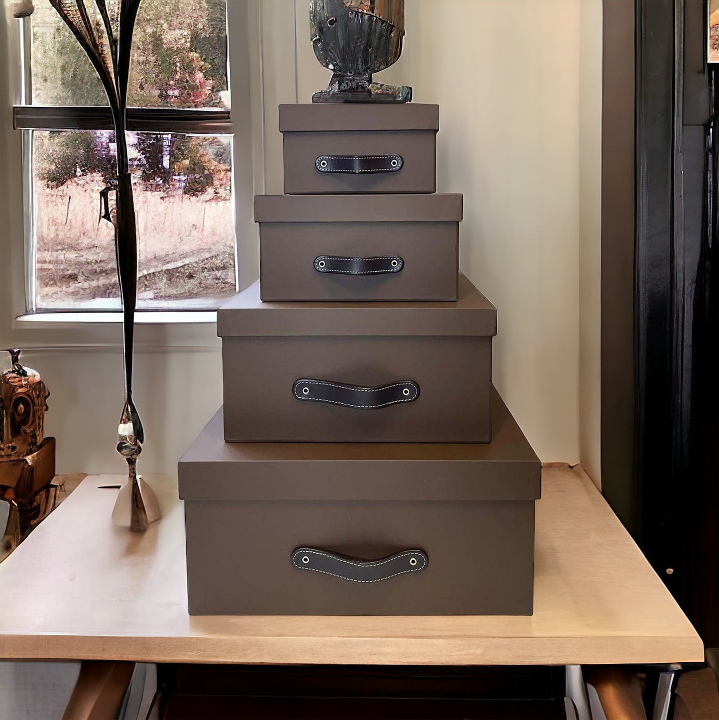 Cajas Organizadoras Decorativas Cafe Soft Touch 4 piezas