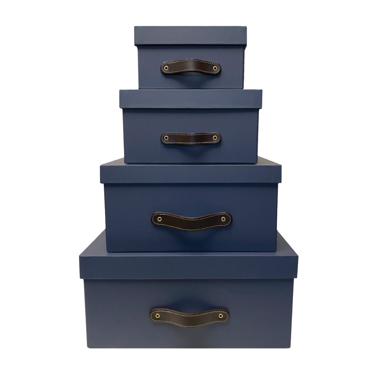 Cajas Organizadoras Decorativas Azul Marino Soft Touch 4 piezas