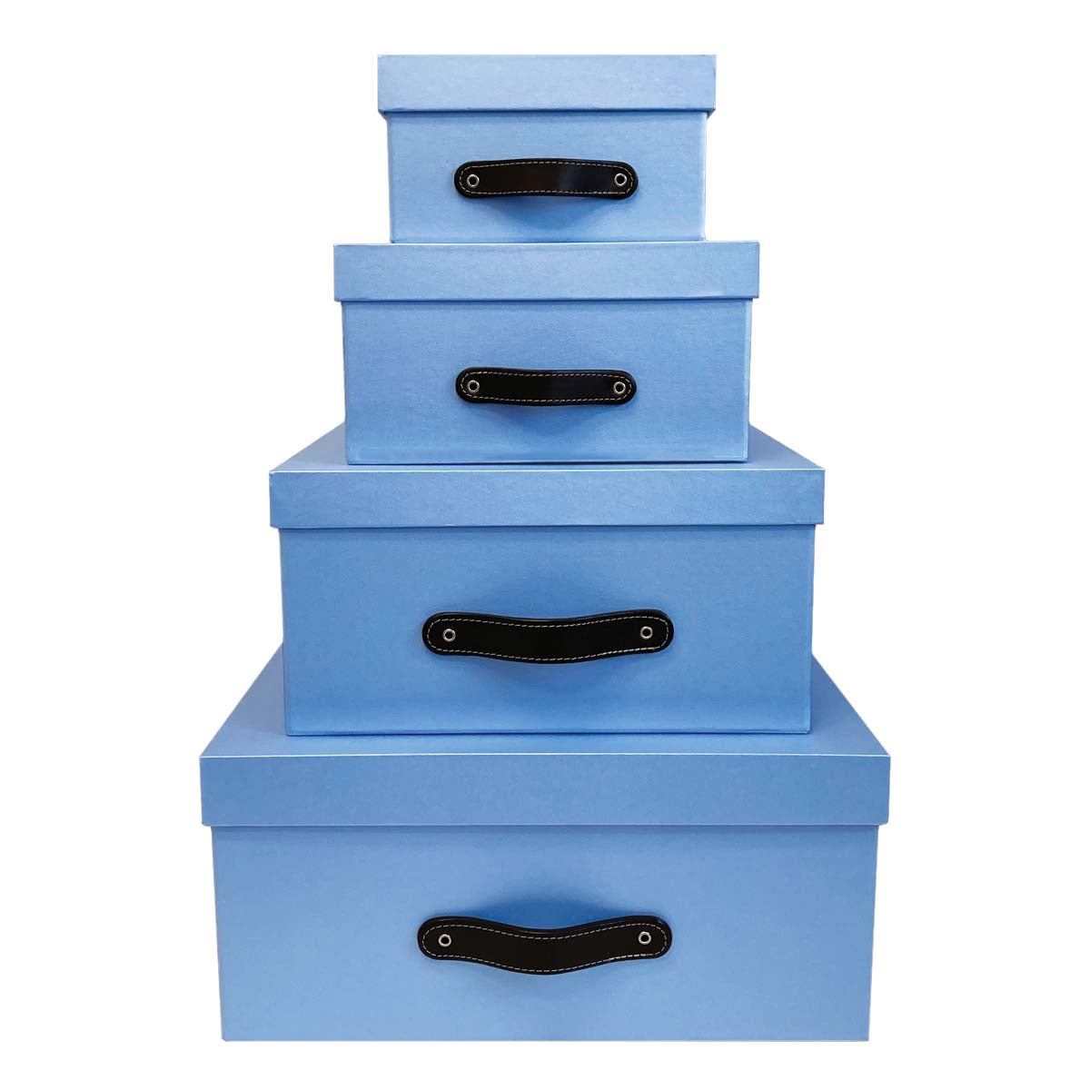 Cajas Organizadoras Decorativas Azul Claro Brillante Kit de 4 Piezas