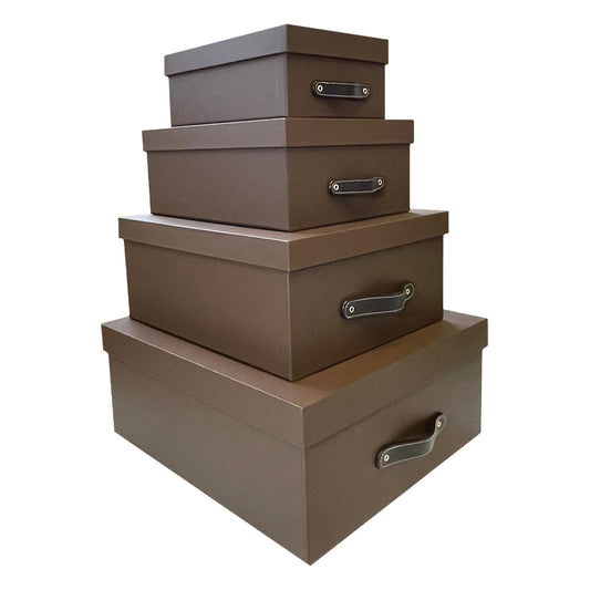 Cajas Organizadoras Decorativas Cafe Soft Touch 4 piezas