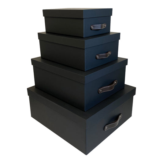 Cajas Organizadoras Decorativas Negro Soft Touch