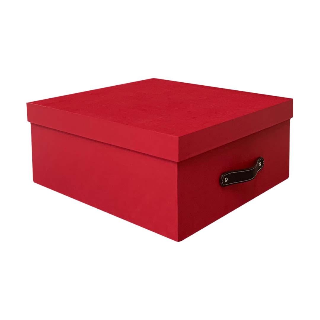 Pairs Caja Decorativa Organizadora Rojo Texturizado 2 piezas