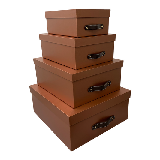 Cajas Organizadoras Decorativas Textura Metálica Bronce