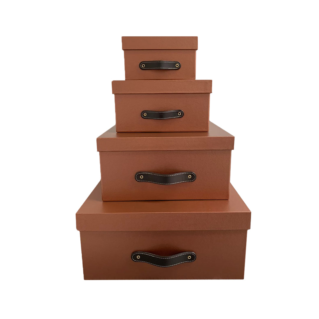 Cajas Organizadoras Decorativas Textura Metálica Bronce