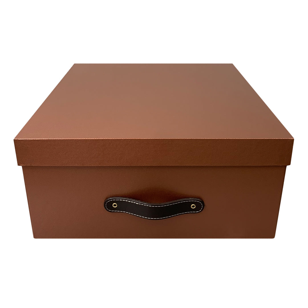 Cajas Organizadoras Decorativas Textura Metálica Bronce