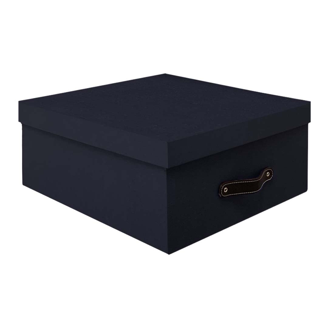 Caja Organizadora Decorativa Negra con Textura Kit 4 piezas