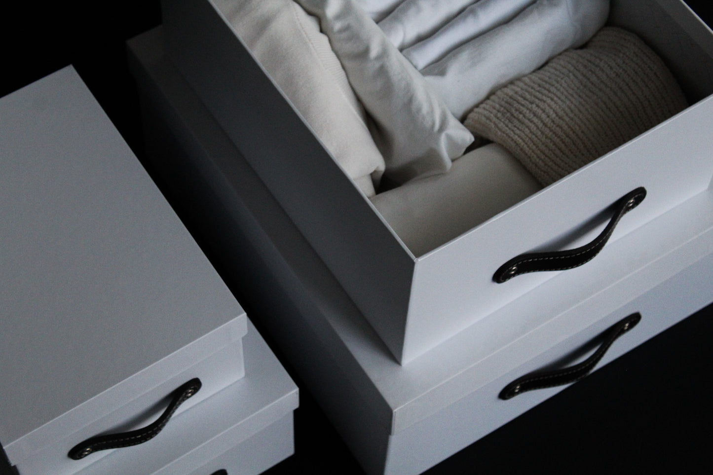 Caja Organizadora Decorativa Blanca Plastificada Kit 4 piezas