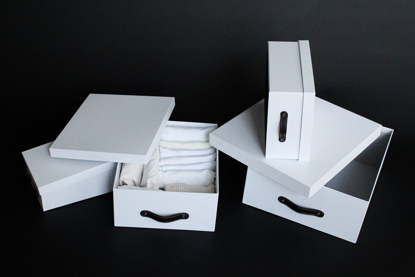 Caja Organizadora Decorativa Blanca Plastificada Kit 4 piezas