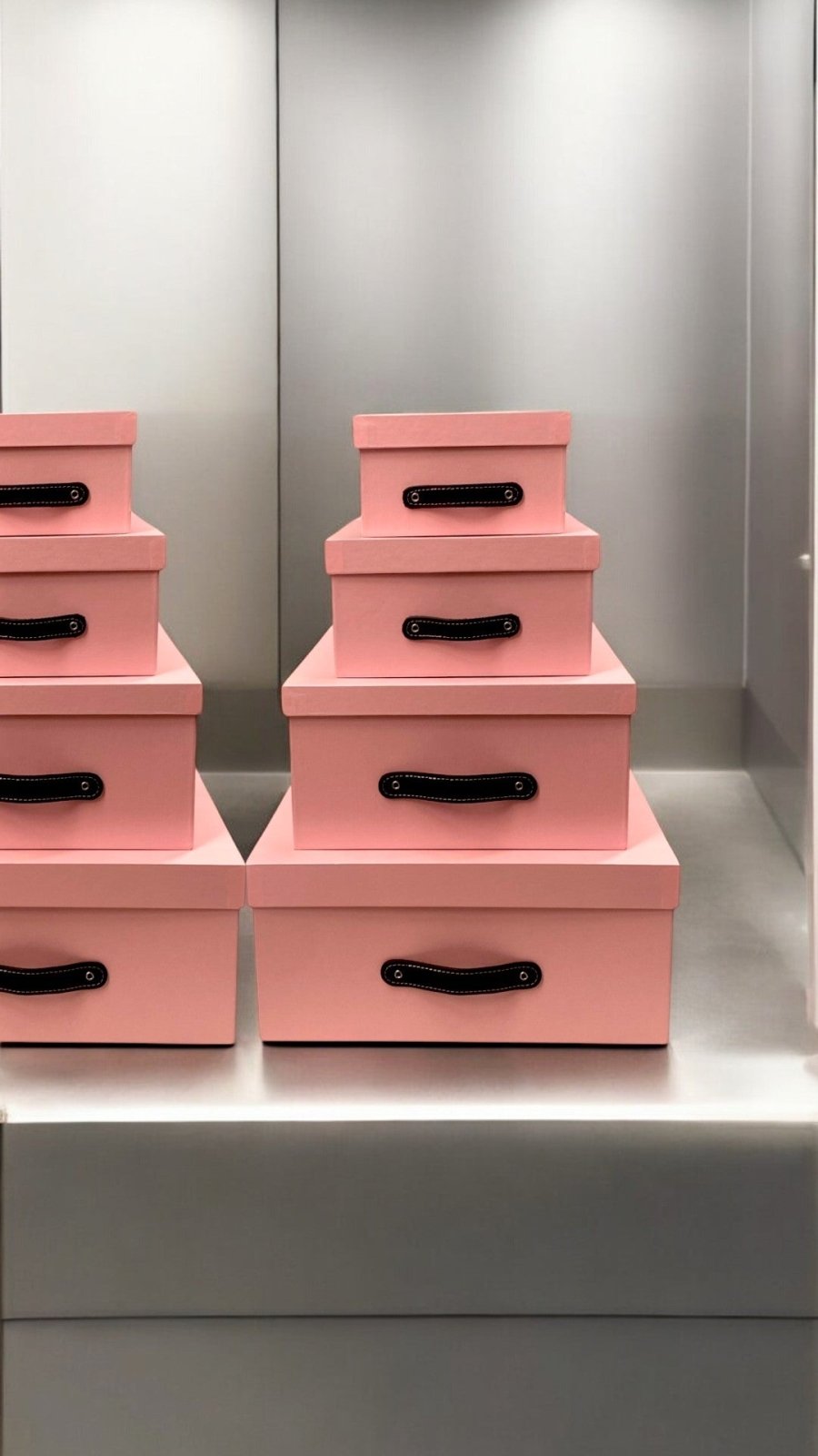 Caja Organizadora Decorativa Rosa Brillante Kit 4 piezas - Luxbox Design