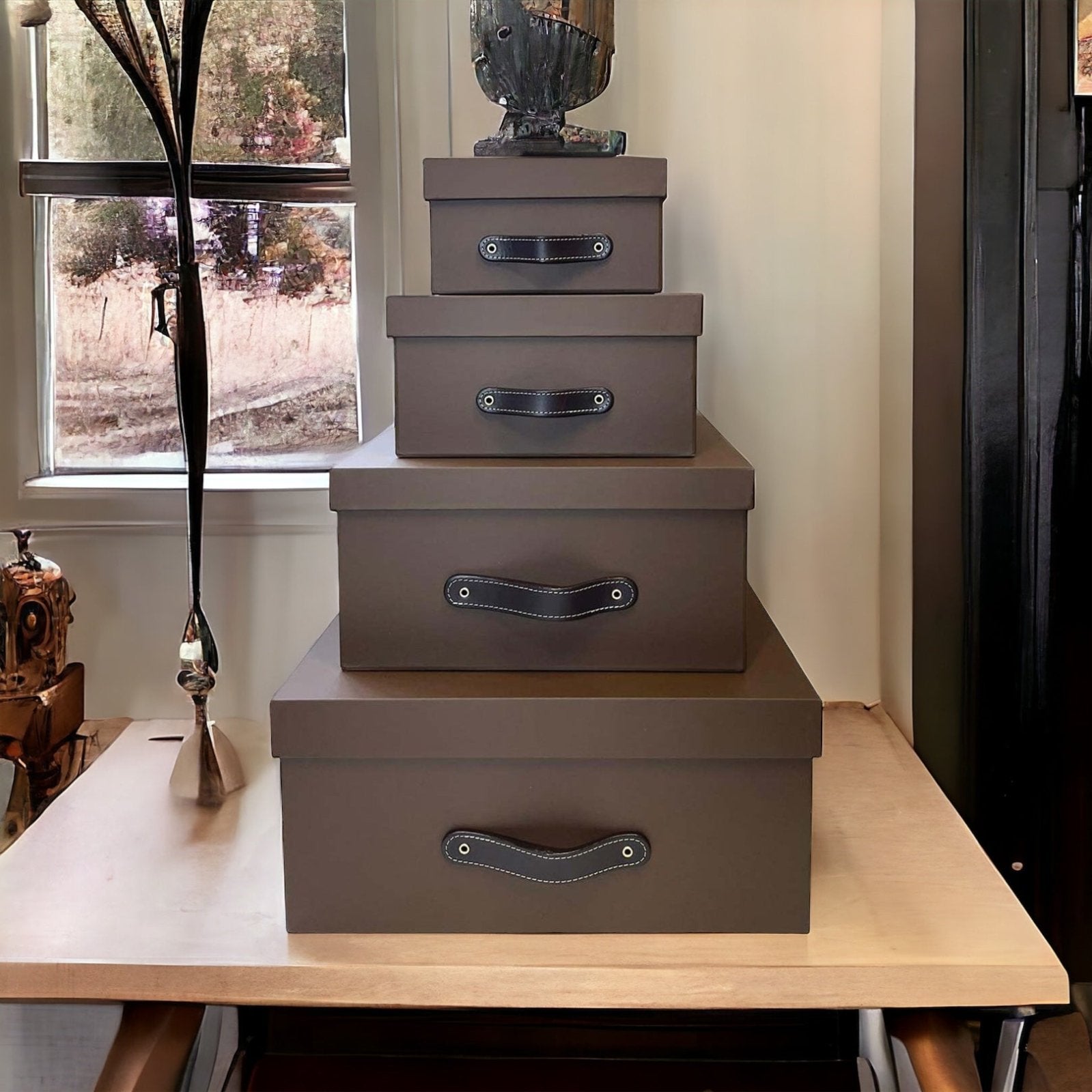Cajas Organizadoras Decorativas Cafe Soft Touch 4 piezas - Luxbox Design