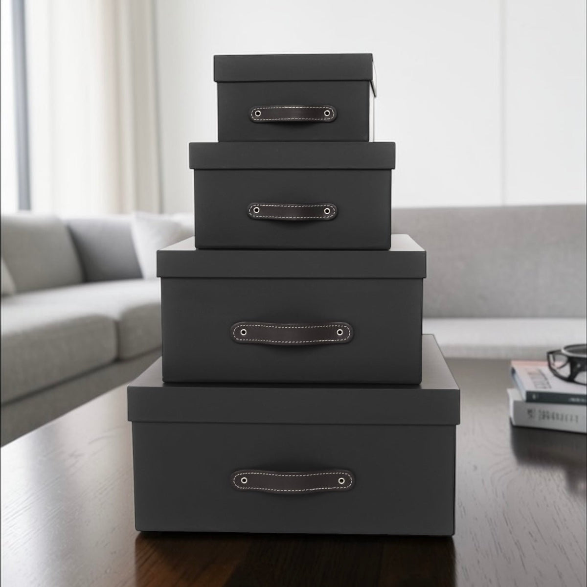 Cajas Organizadoras Decorativas Negro Soft Touch - Luxbox Design