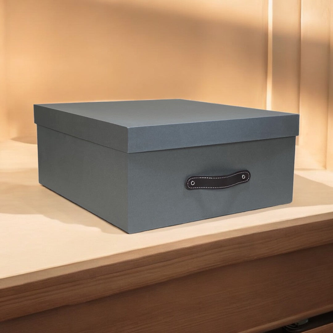 Cajas Organizadoras Decorativas Gris Oscuro Brillante Kit de 4 Piezas