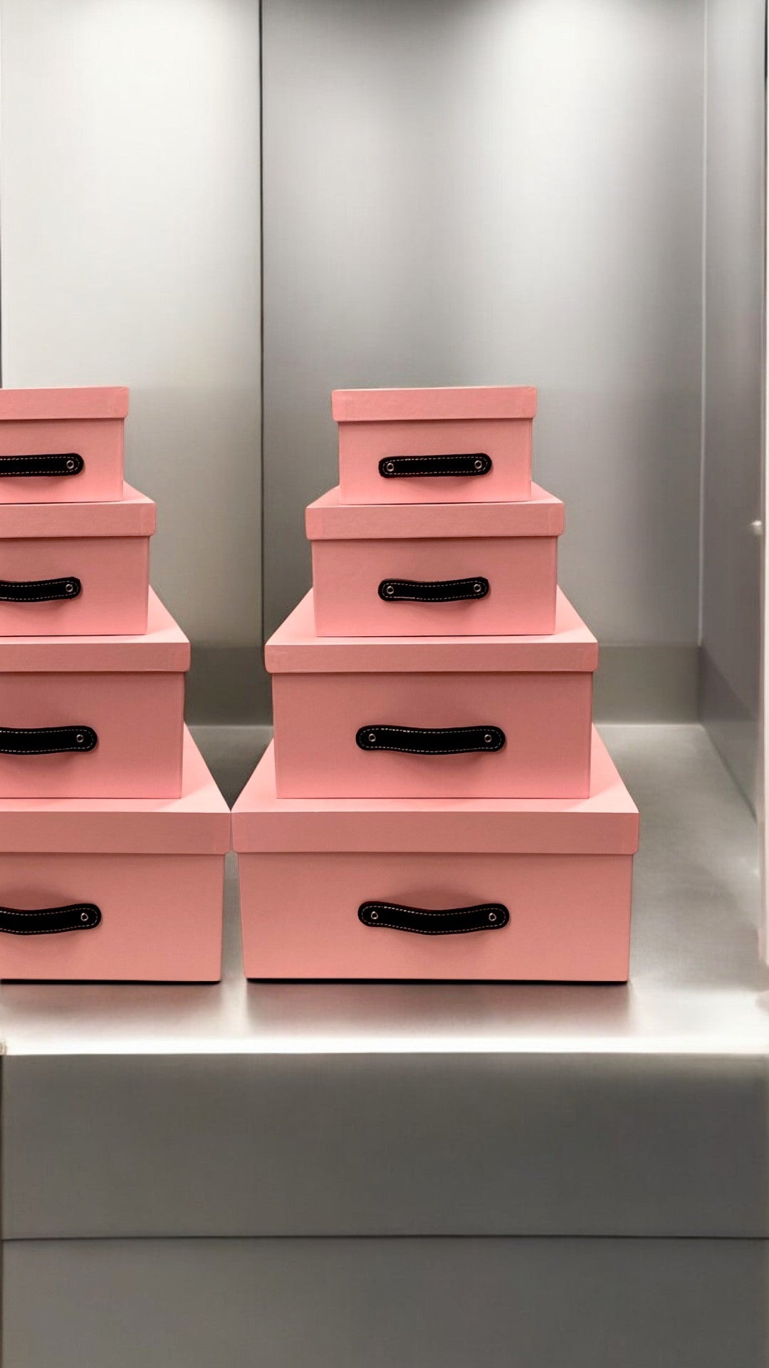 Caja Organizadora Decorativa Rosa Brillante Kit 4 piezas