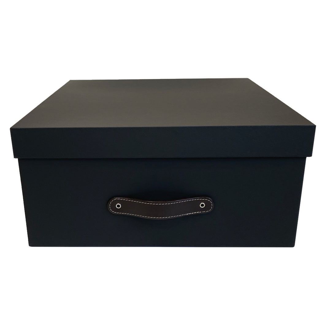 Set de cajas organizadoras con tapa, tamaño mediano, 2 unidades, color  negro