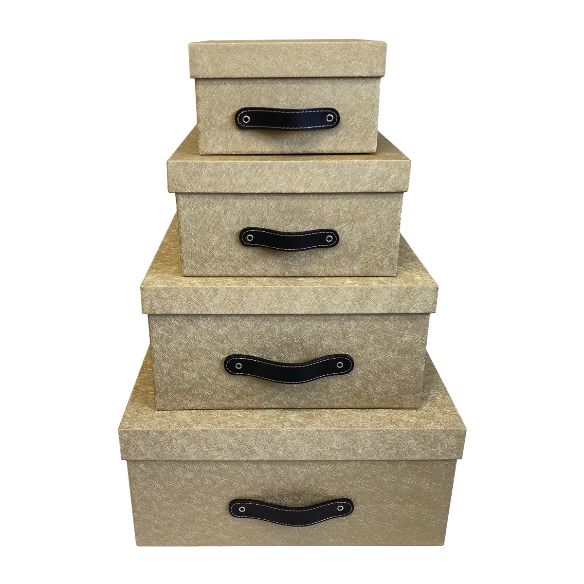Cajas Organizadoras Decorativas Dorada con Textura Kit 4 Piezas