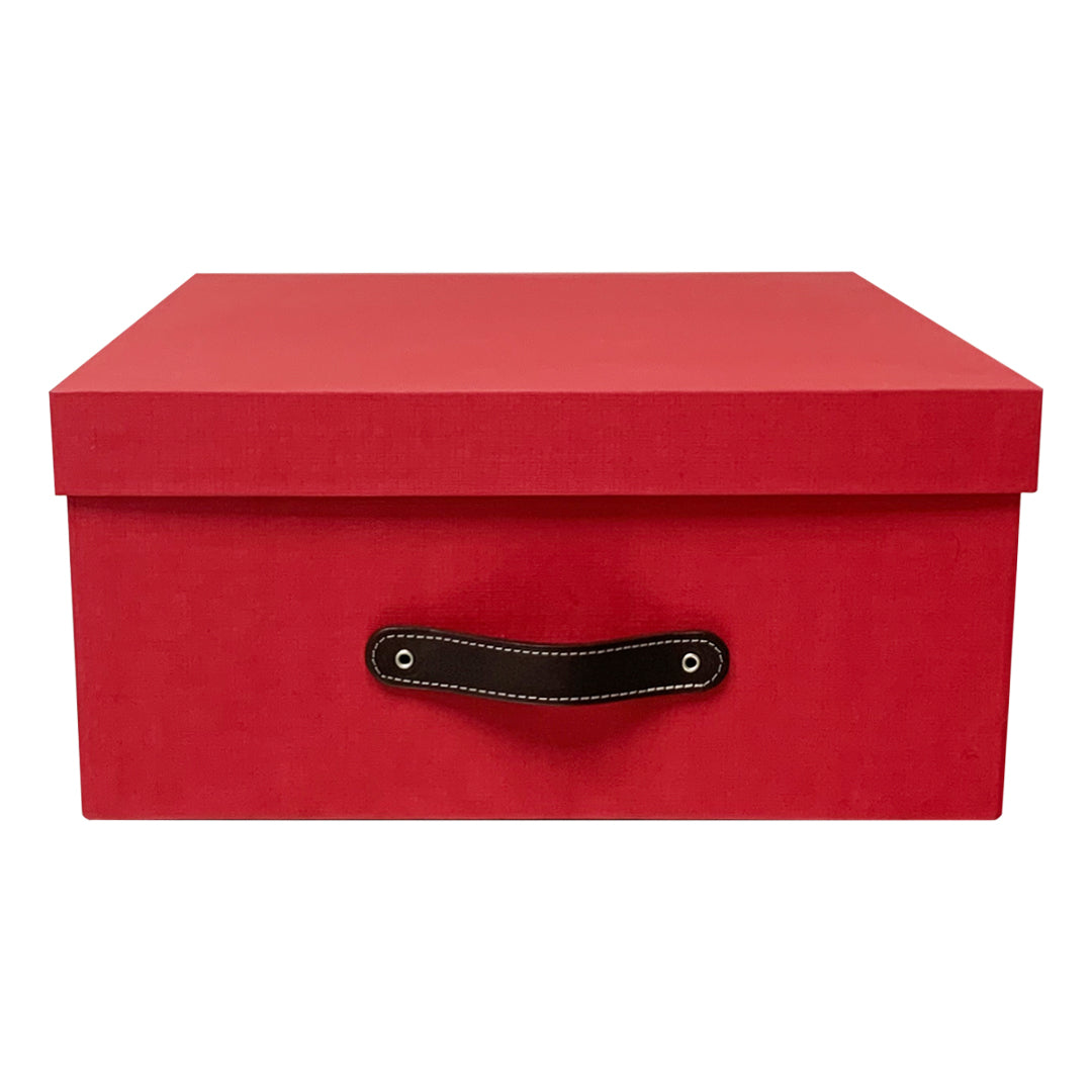 Caja Organizadora Decorativa Roja con Textura Kit 4 piezas