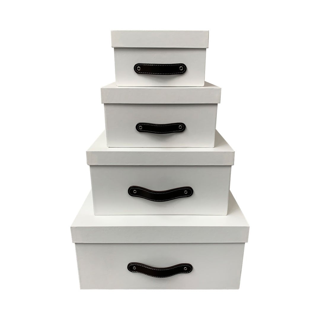 Caja Organizadora Decorativa Blanca Kit 4 piezas - Luxbox Design