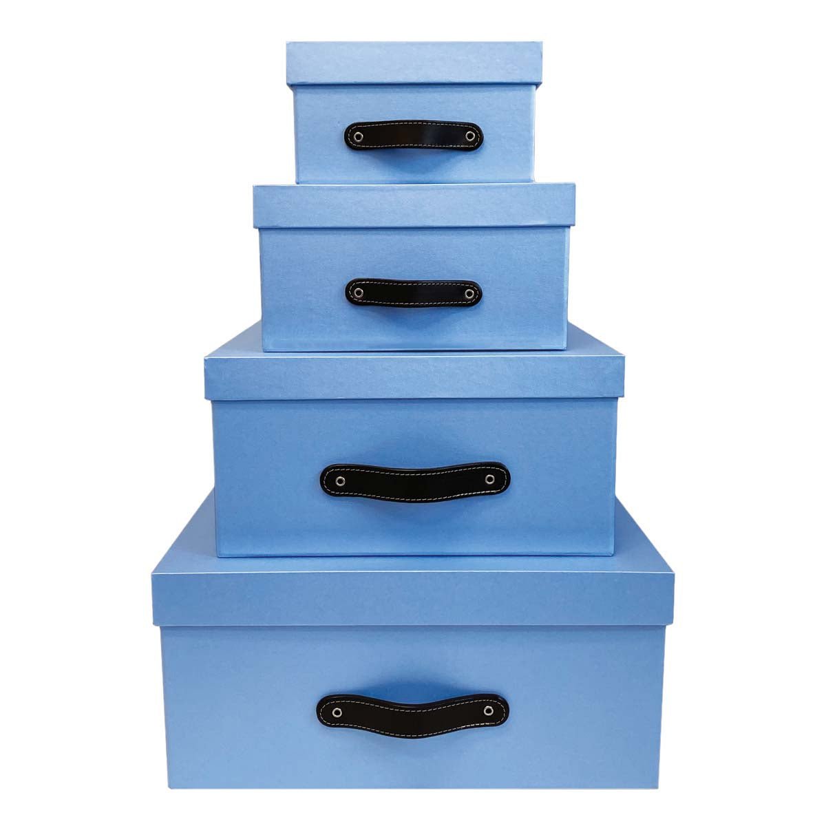 Cajas Organizadoras Decorativas Azul Claro Brillante Kit de 4 Piezas - Luxbox Design