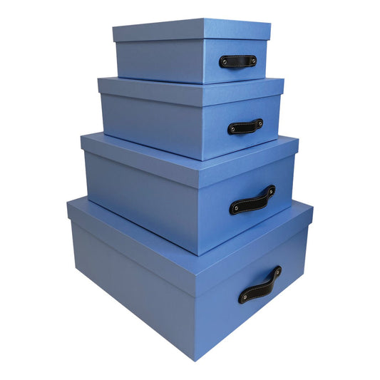 Cajas Organizadoras Decorativas Azul Claro Brillante Kit de 4 Piezas - Luxbox Design