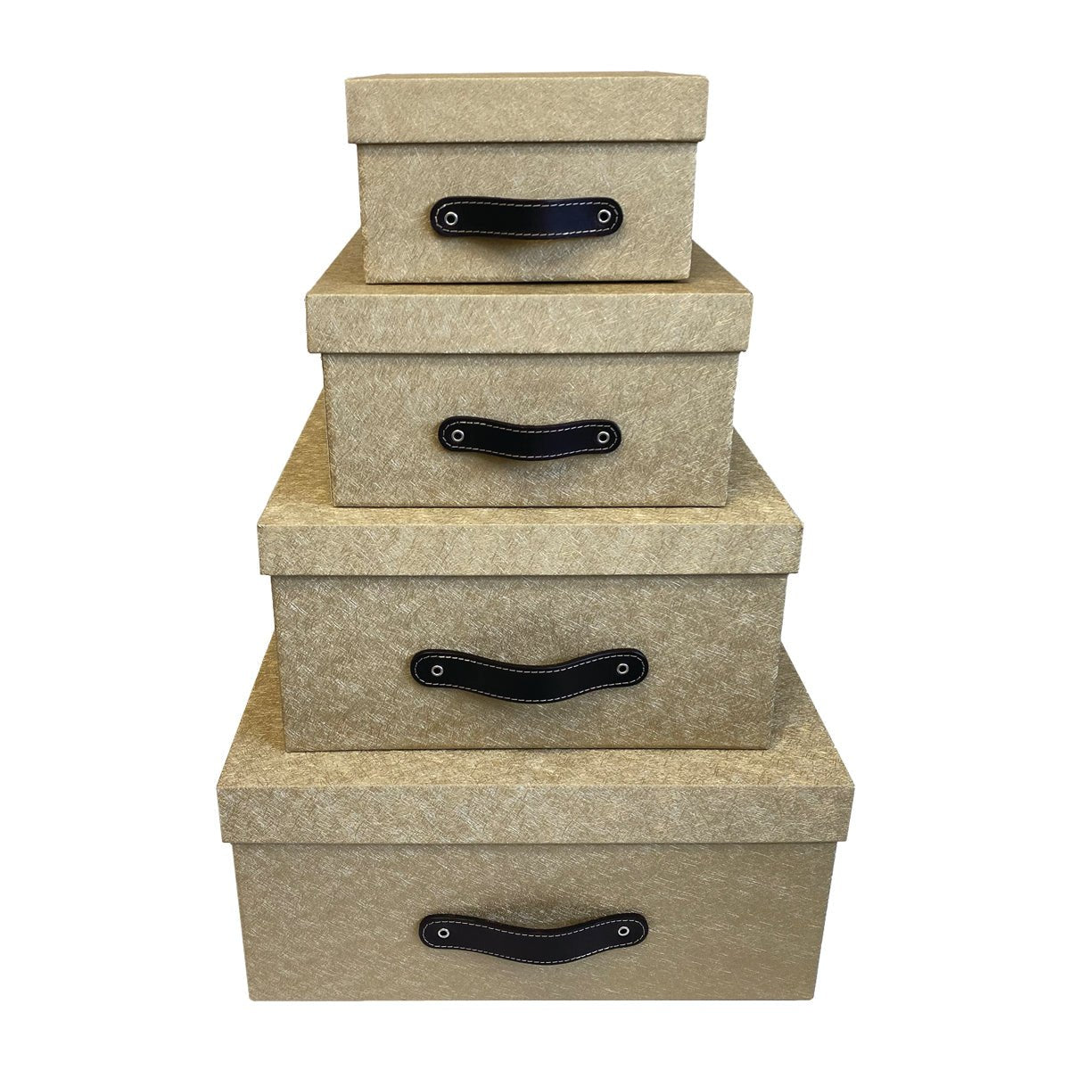 Cajas Organizadoras Decorativas Dorada con Textura Kit 4 Piezas - Luxbox Design