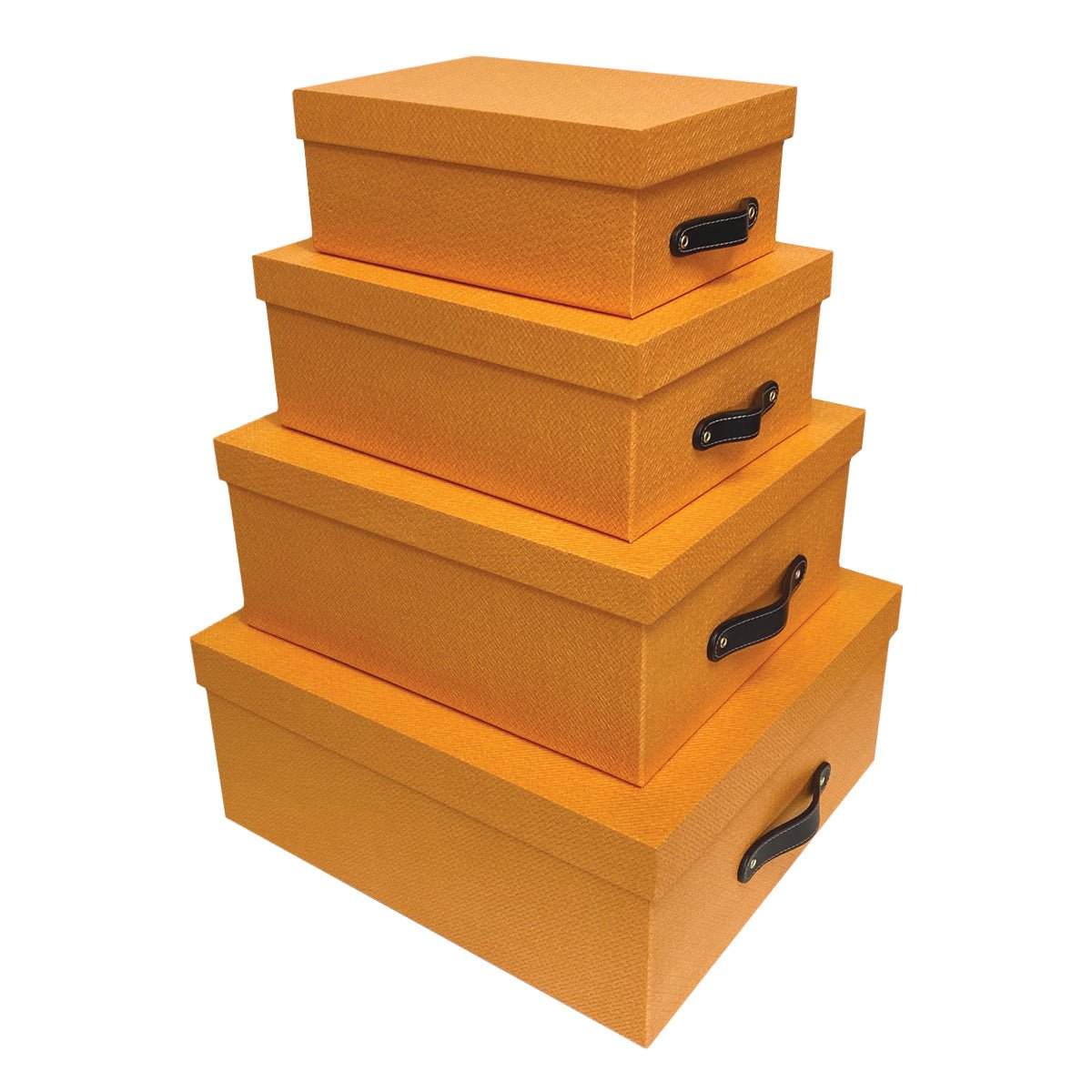 Cajas Organizadoras Decorativas Knitted Naranja Kit de 4 Piezas - Luxbox Design