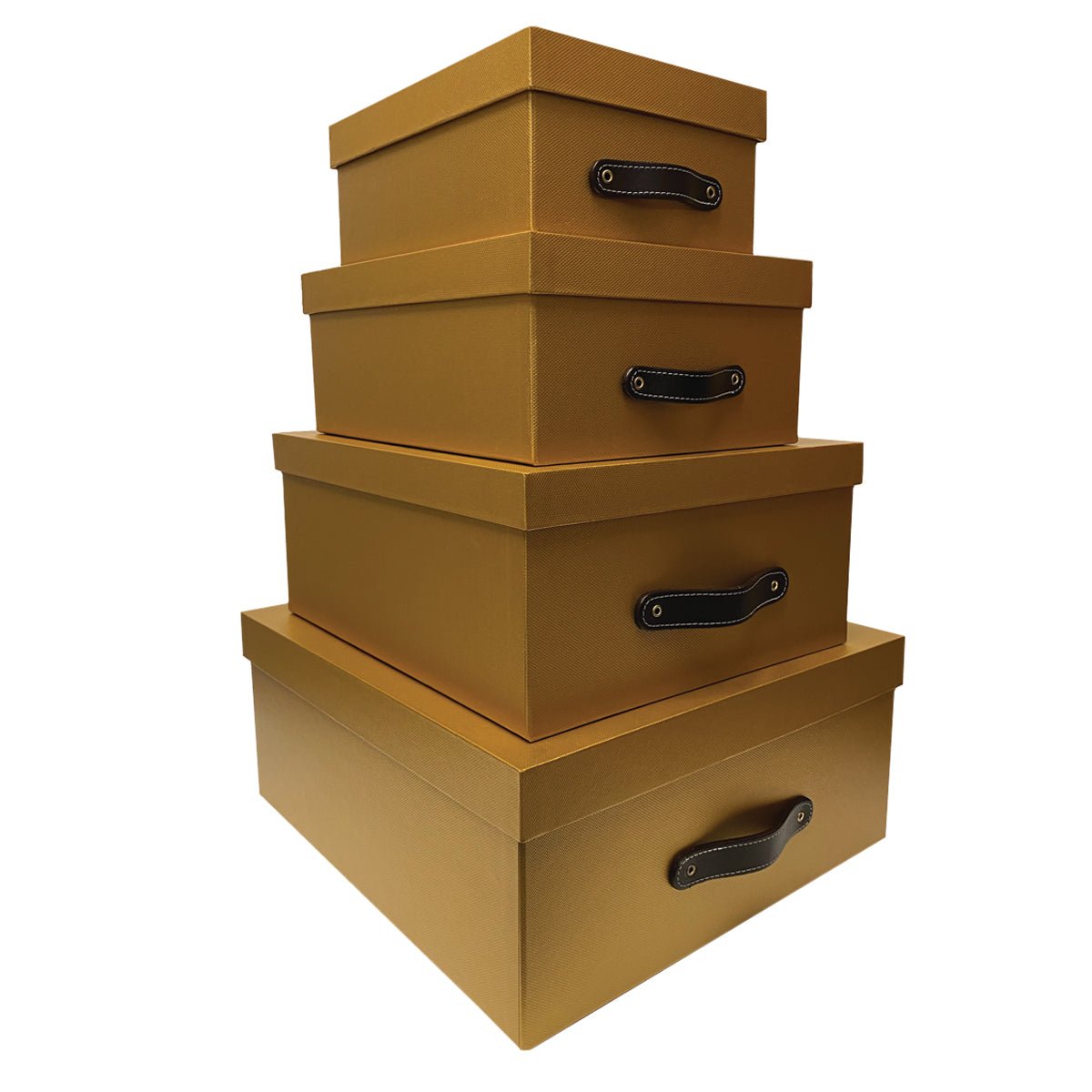 Cajas Organizadoras Decorativas Textura Metálica Dorada - Luxbox Design