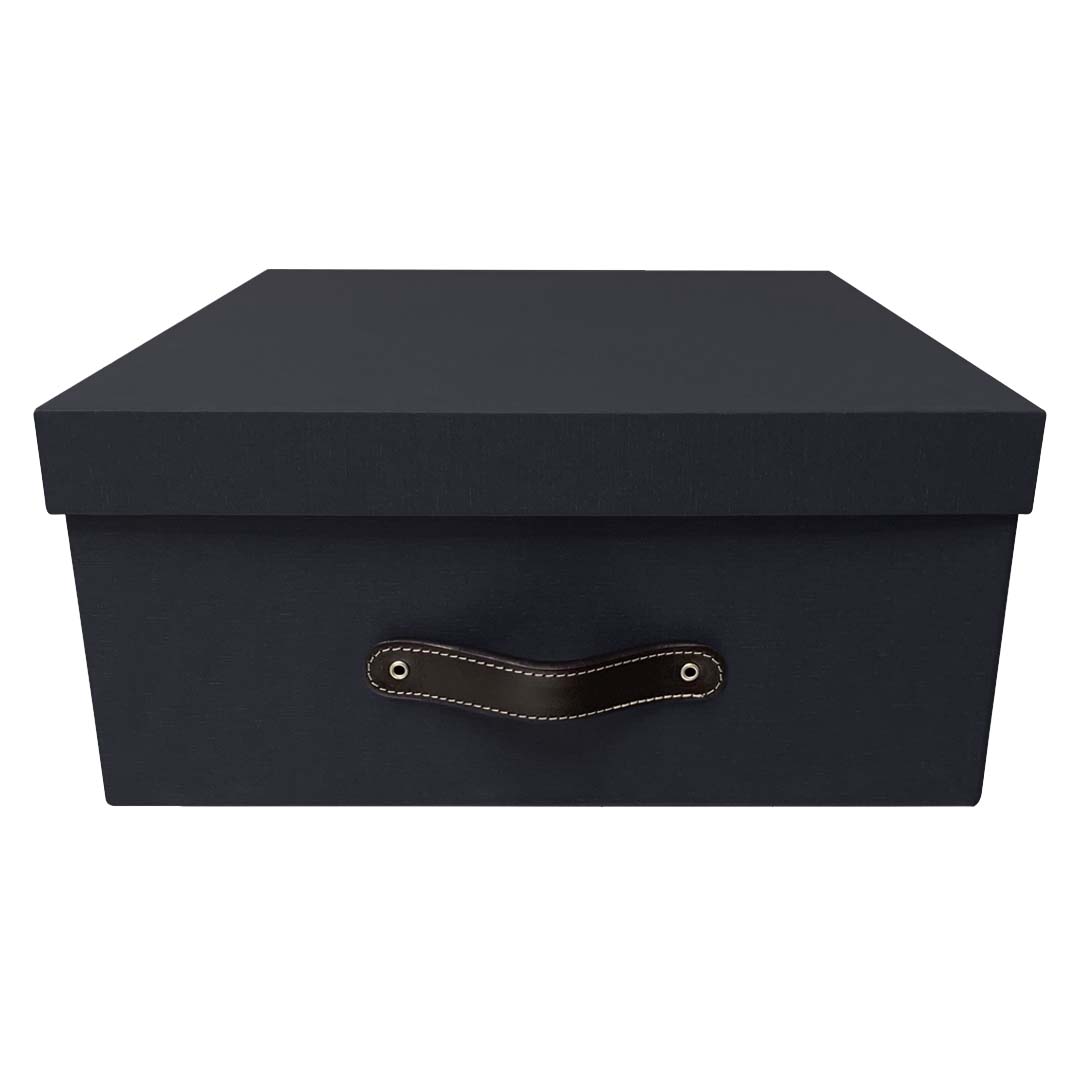 Caja Organizadora Decorativa Negra con Textura Kit 4 piezas